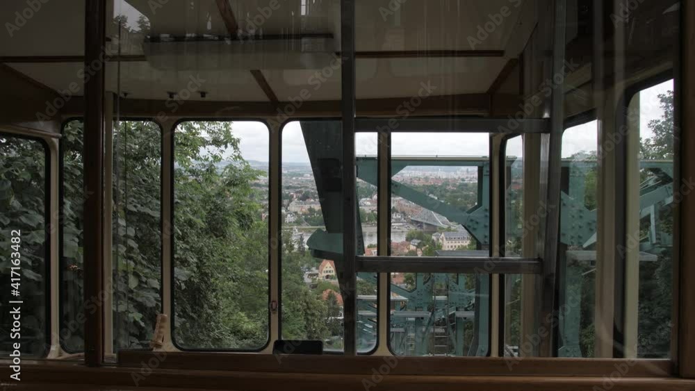 Beautiful top down view from suspension railroad of Dresden cityscape during cloudy day in Germany. Beautiful top down view from suspension railroad of Dresden cityscape during cloudy day in Germany.