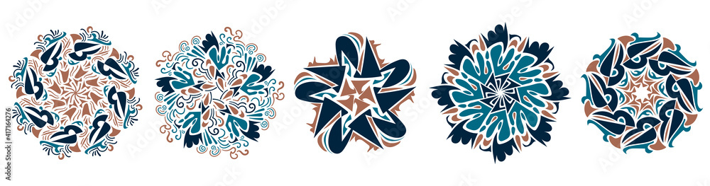 Obraz premium Pattern design elements. Floral, fabric illustrations