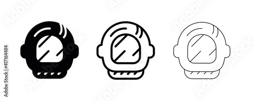 Astronaut suit vector. This symbol, astronaut helmet logo, web and app design. Editable line. Space Icon, Space sign, symbol line vector.