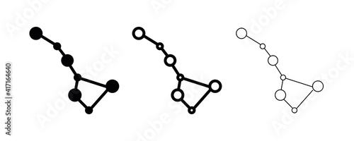 Ursa major constellation icon Vector. Outline constellation shape. Isolated on white. Editable line. Space Icon, Space sign, symbol line vector.