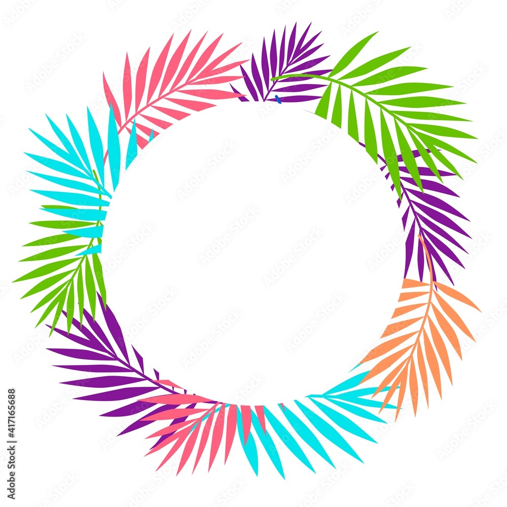 Obraz premium Tropical palm leaf illustration background