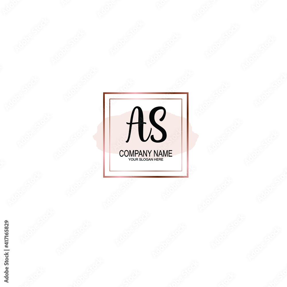 Letter AS Beautiful handwriting logo Letter AS Beautiful handwriting logo