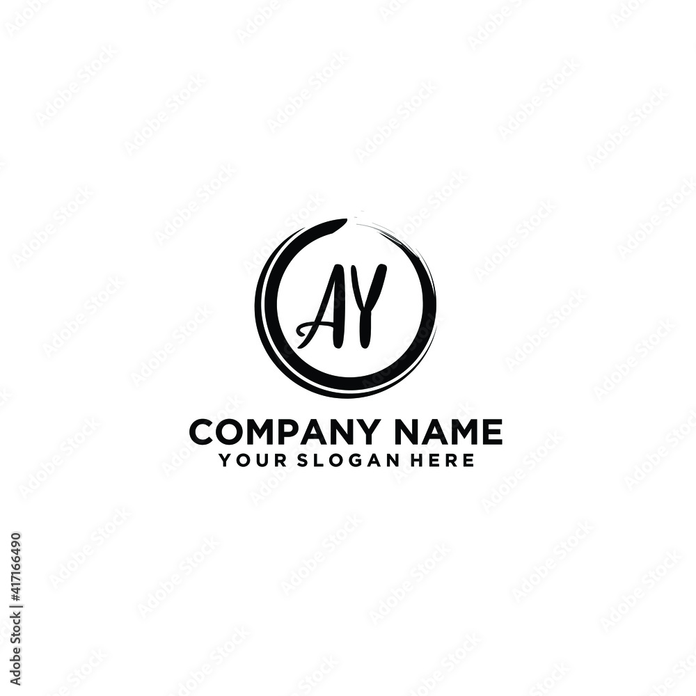 Letter AY Beautiful handwriting logo Letter AY Beautiful handwriting logo