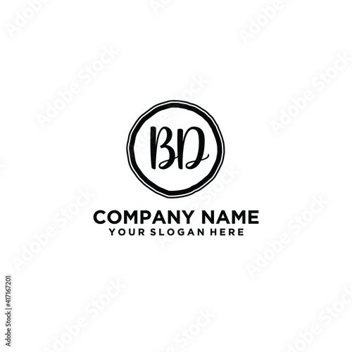Fototapeta Naklejka Na Ścianę i Meble -  Letter BD Beautiful handwriting logo