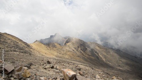 Hiking to the summit of Iztaccihuatl in the Parque Nacional Iztaccíhuatl-Popocatépetl, Mexico photo