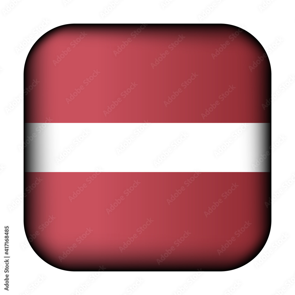 Glass light ball with flag of Latvia. Squared template icon. Latvian national symbol. Glossy realistic cube, 3D abstract vector illustration highlighted. Big quadrate, foursquare Glass light ball with flag of Latvia. Squared template icon. Latvian national symbol. Glossy realistic cube, 3D abstract vector illustration highlighted. Big quadrate, foursquare