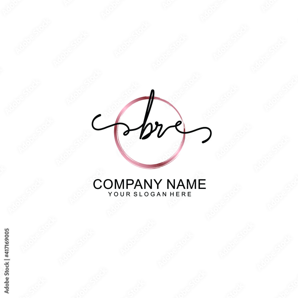 Letter BR Beautiful handwriting logo Letter BR Beautiful handwriting logo