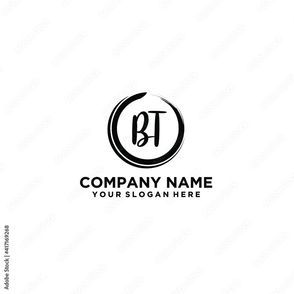 Letter BT Beautiful handwriting logo