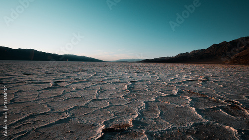 The famous Badwater basin in Death Valley National Park, California, USA