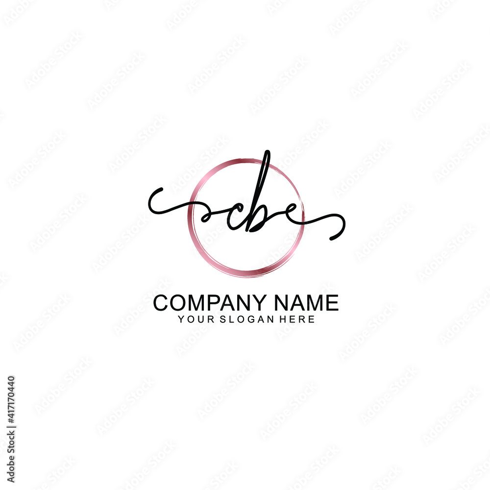 Letter CB Beautiful handwriting logo Letter CB Beautiful handwriting logo