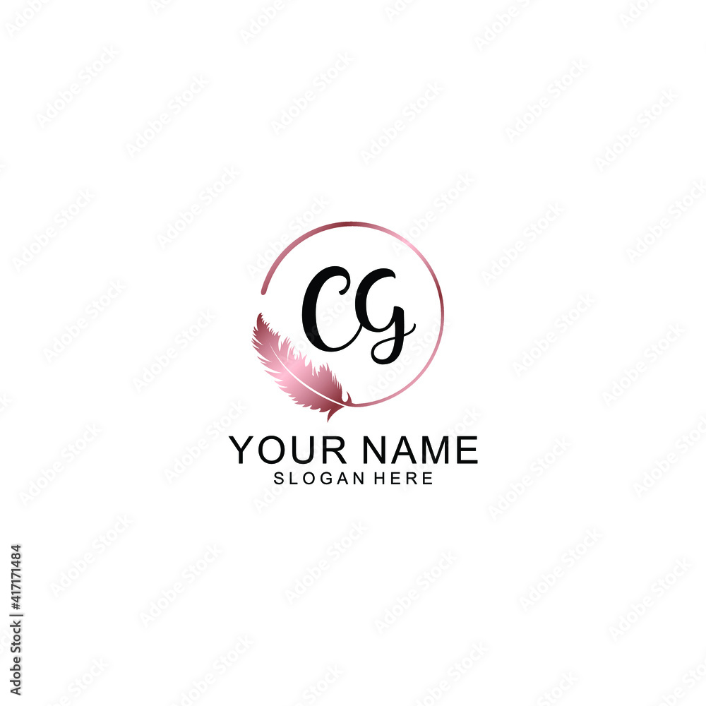 Letter CG Beautiful handwriting logo