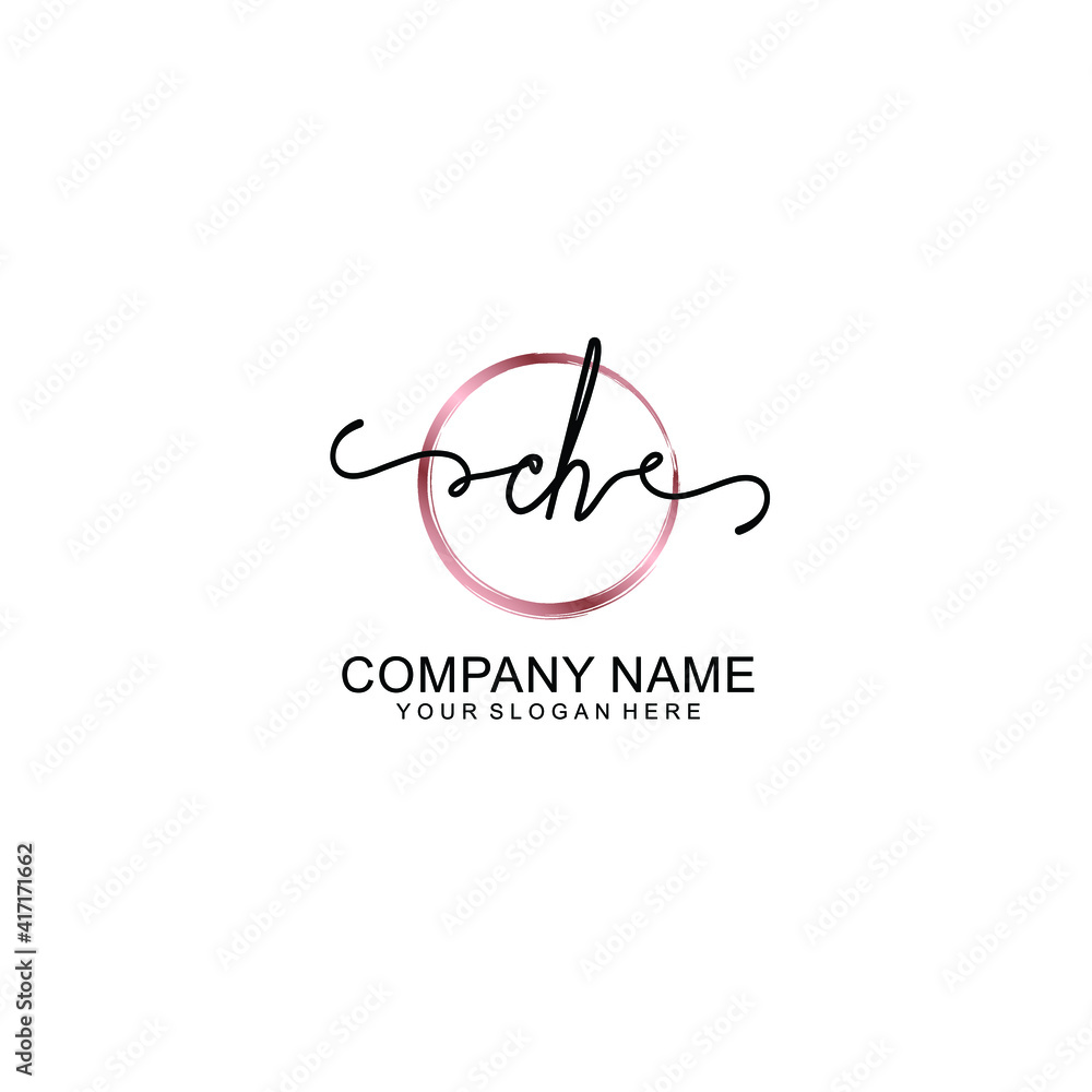 Letter CH Beautiful handwriting logo Letter CH Beautiful handwriting logo