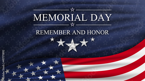 Memorial day background with national flag of United States. National holiday of the USA.
