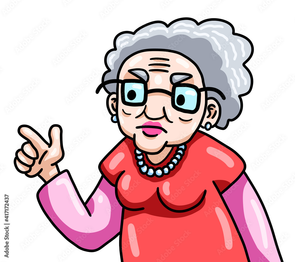 Stylized Cute Angry Grandma Stylized Cute Angry Grandma