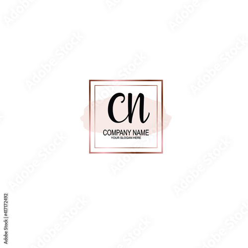 Letter CN Beautiful handwriting logo