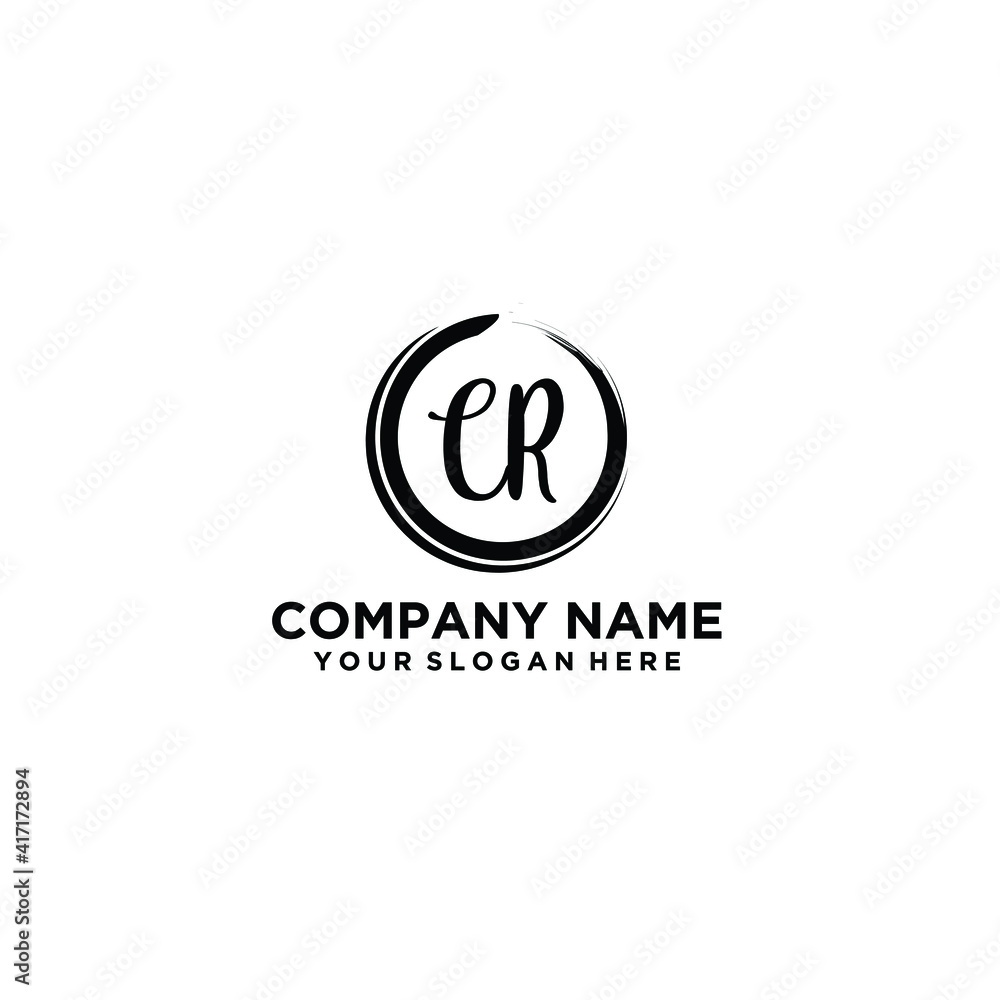 Letter CR Beautiful handwriting logo