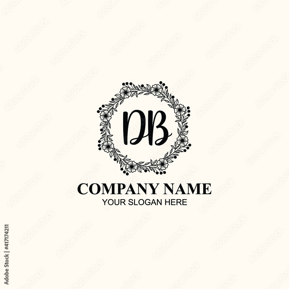 Letter DB Beautiful handwriting logo