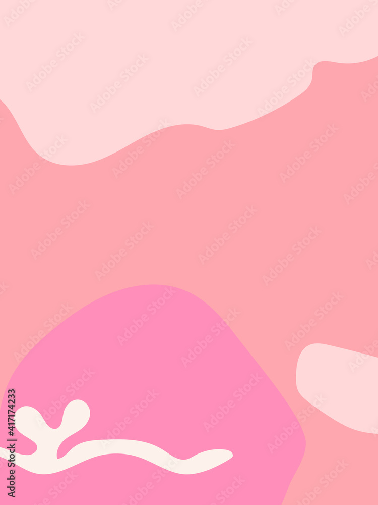 Colored templates with abstract shapes in delicate pink pastel colors. Fashionable modern stylish flyer, postcard, brochure, leaflet, business card, interior decor. Vector graphics.