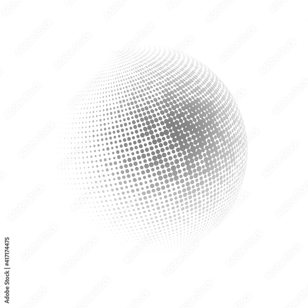Halftone sphere dotted vector illustration. Circle halftone patterns dots logo. Globe vector illustration. Halftone sphere dotted vector illustration. Circle halftone patterns dots logo. Globe vector illustration.