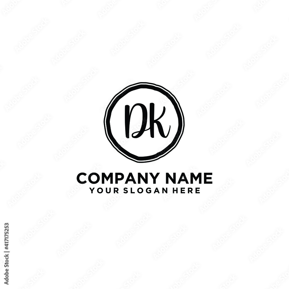 Letter DK Beautiful handwriting logo