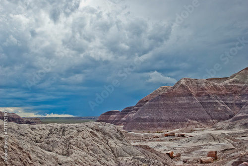 painted desert landscape with clouds arizona