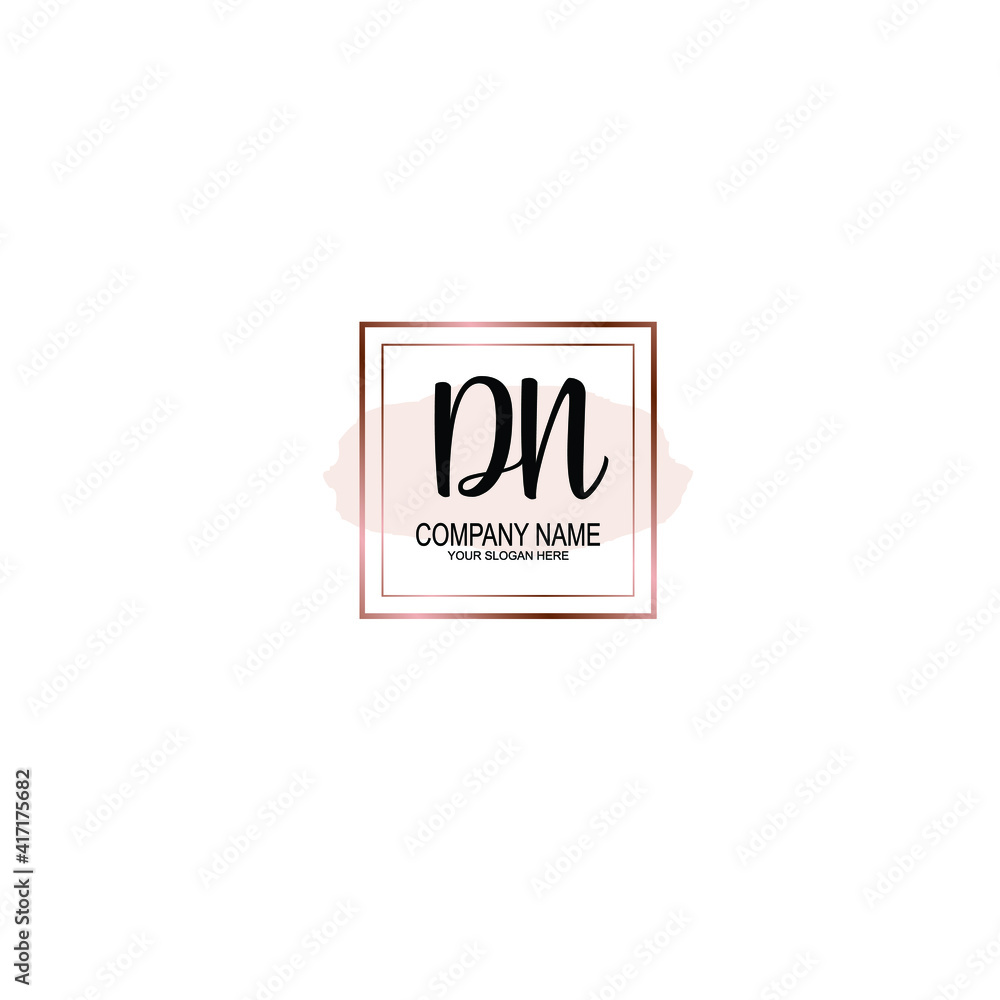 Letter DN Beautiful handwriting logo Letter DN Beautiful handwriting logo