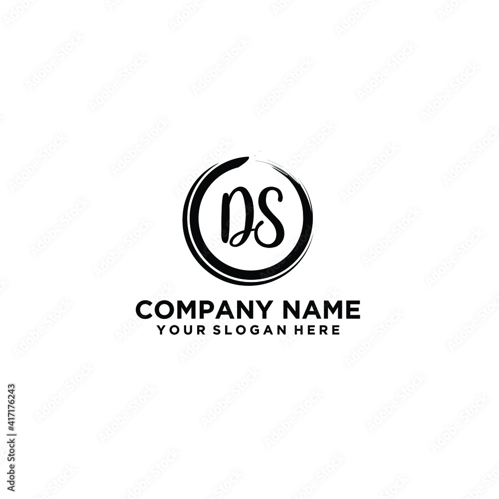 Letter DS Beautiful handwriting logo Letter DS Beautiful handwriting logo