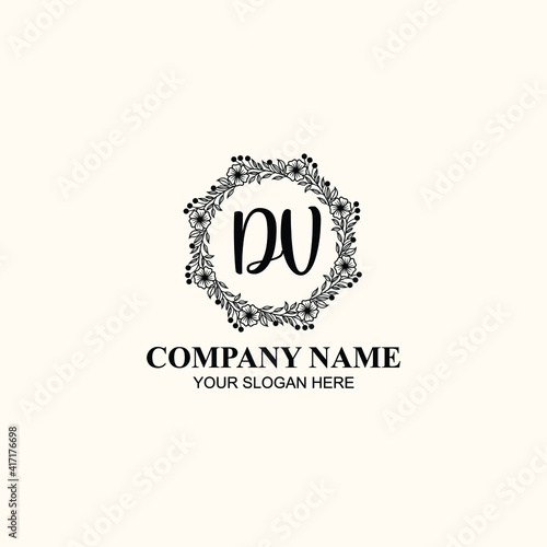 Fototapeta Naklejka Na Ścianę i Meble -  Letter DV Beautiful handwriting logo