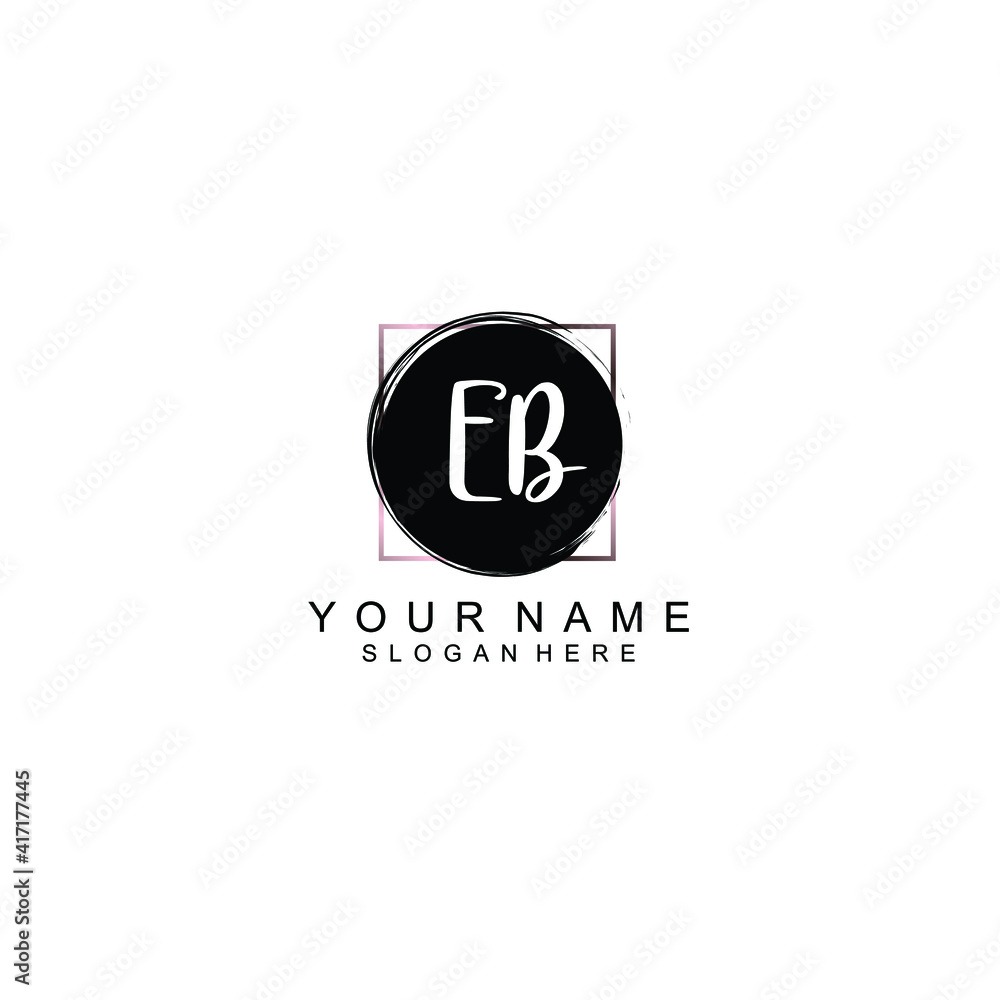 Letter EB Beautiful handwriting logo Letter EB Beautiful handwriting logo