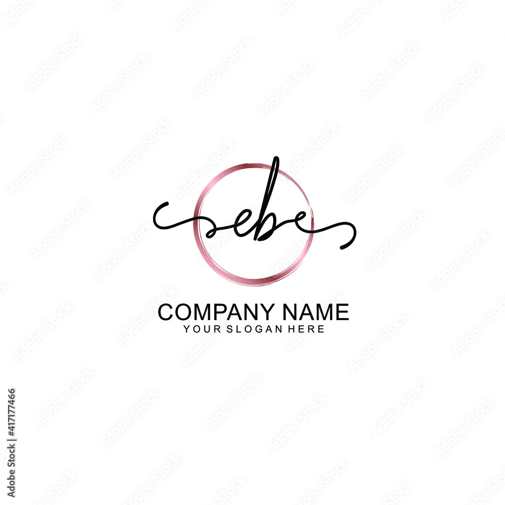 Letter EB Beautiful handwriting logo Letter EB Beautiful handwriting logo