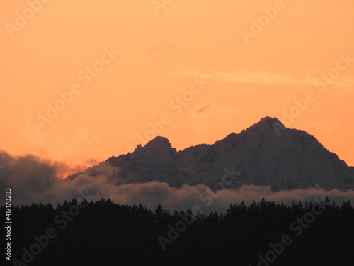 sunset mountains