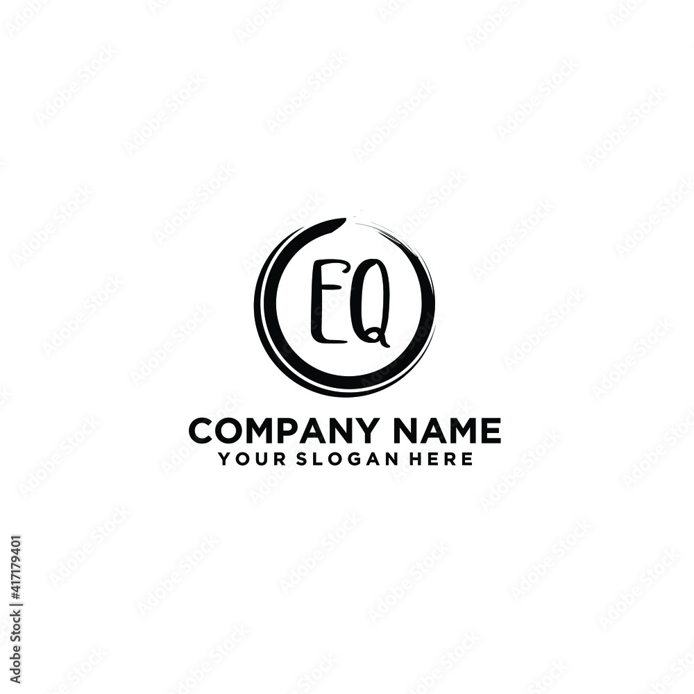 Letter EQ Beautiful handwriting logo