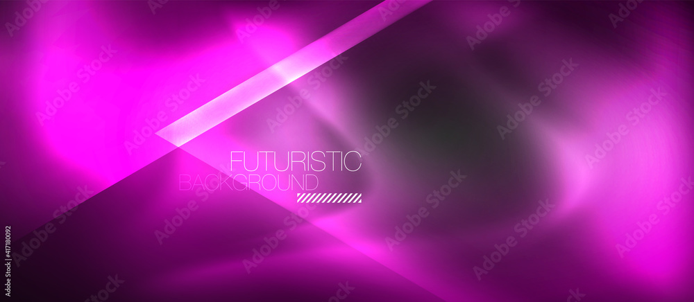 Neon geometric abstract background. Triangles with color glowing light effects in the dark. Vector illustration for covers, banners, flyers and posters and other Neon geometric abstract background. Triangles with color glowing light effects in the dark. Vector illustration for covers, banners, flyers and posters and other