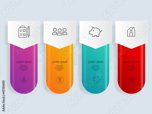 abstract horizontal  timeline infographics 4 steps with world map template for business and presentation