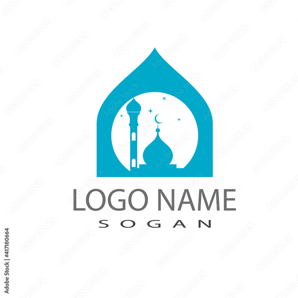 Mosque icon vector Illustration design template Mosque icon vector Illustration design template