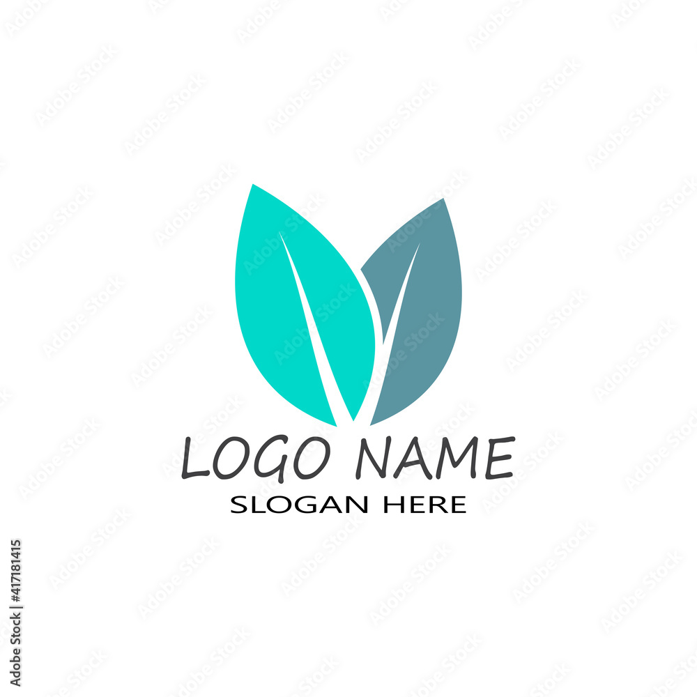 Fototapeta premium Mint leaves flat vector color icon template