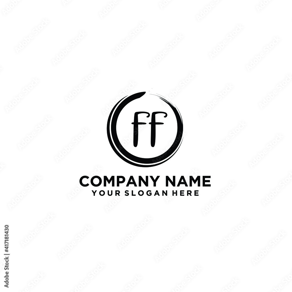 Letter FF Beautiful handwriting logo Letter FF Beautiful handwriting logo
