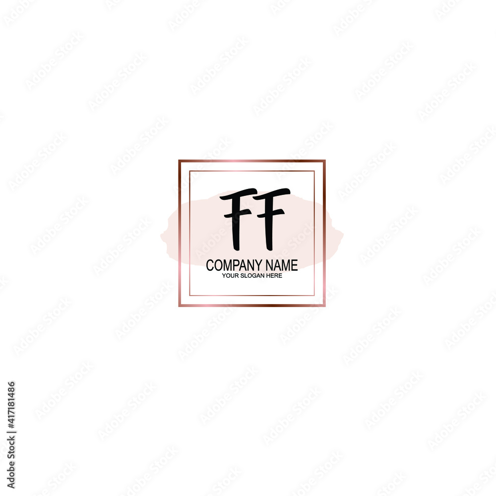 Letter FF Beautiful handwriting logo Letter FF Beautiful handwriting logo