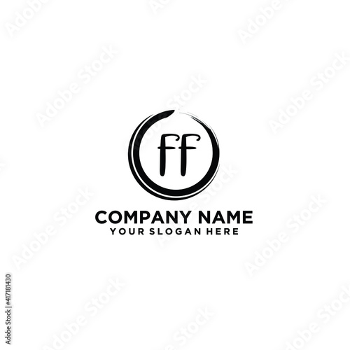 Letter FF Beautiful handwriting logo
