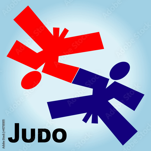 Martial art colored simbol design. Karate emblem.