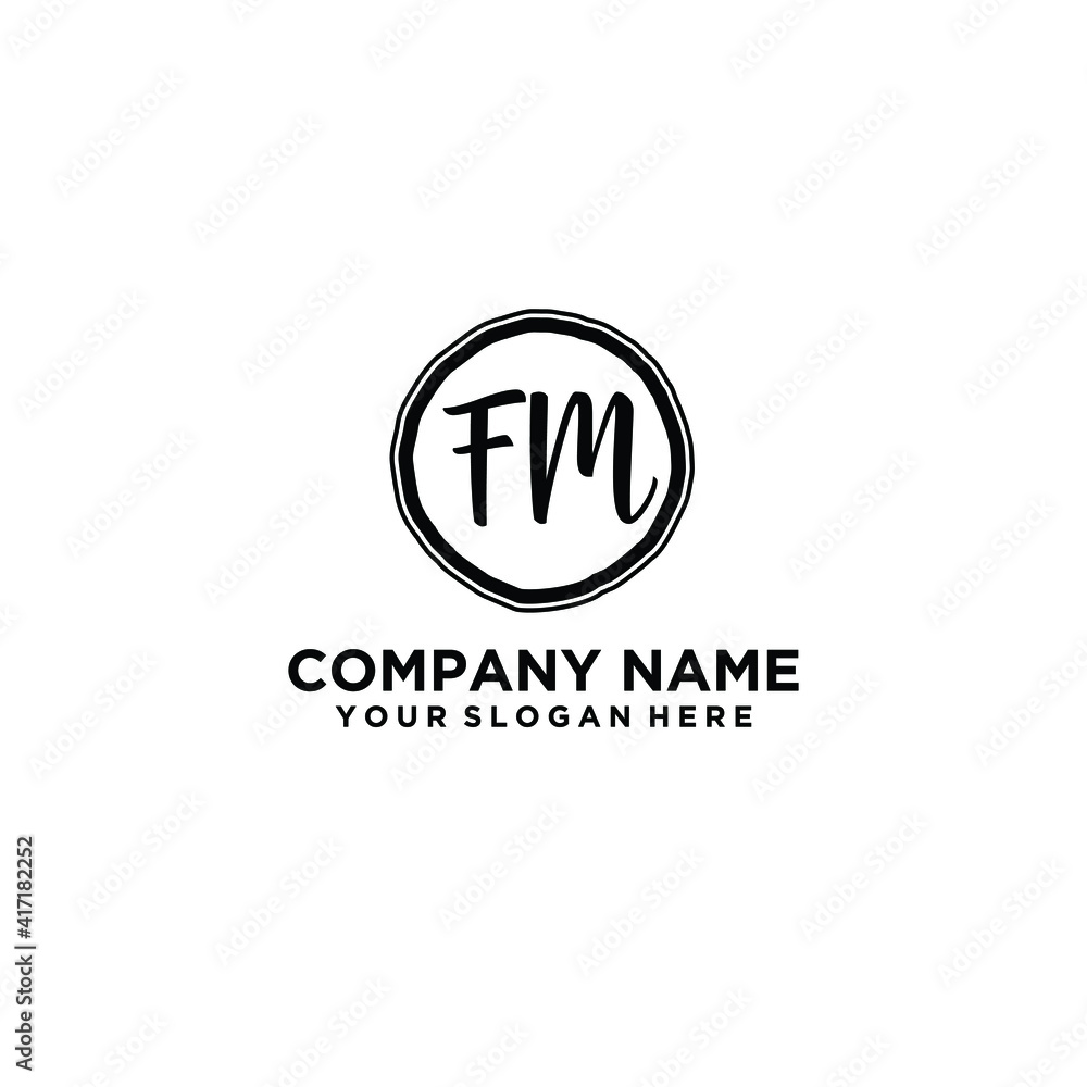 Letter FM Beautiful handwriting logo Letter FM Beautiful handwriting logo