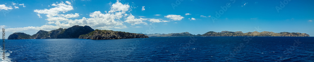 Formentor Landscape seen from Boat in Mallorca, Spain