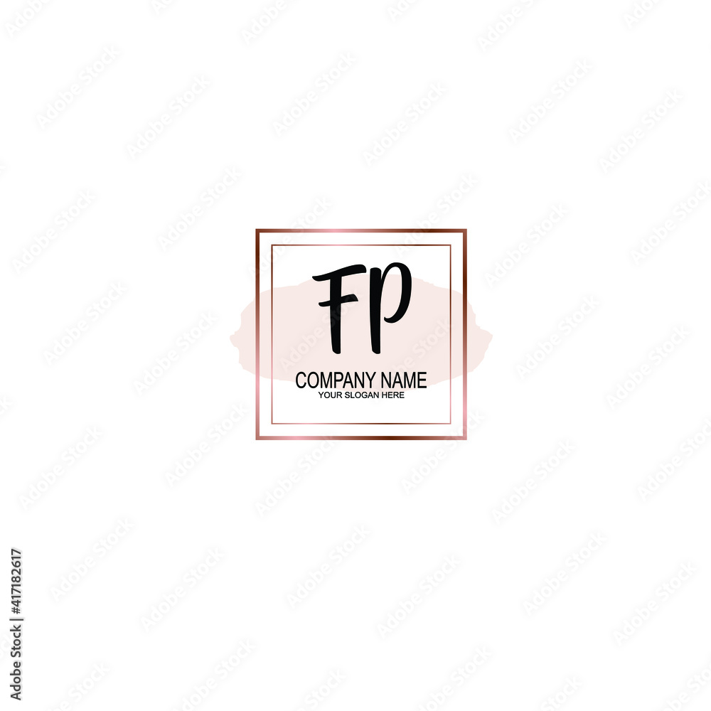 Letter FP Beautiful handwriting logo