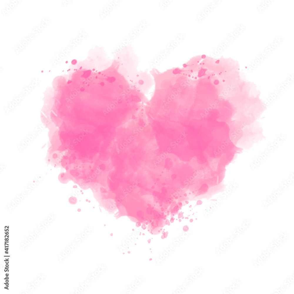 Fototapeta premium Pink Watercolor Heart