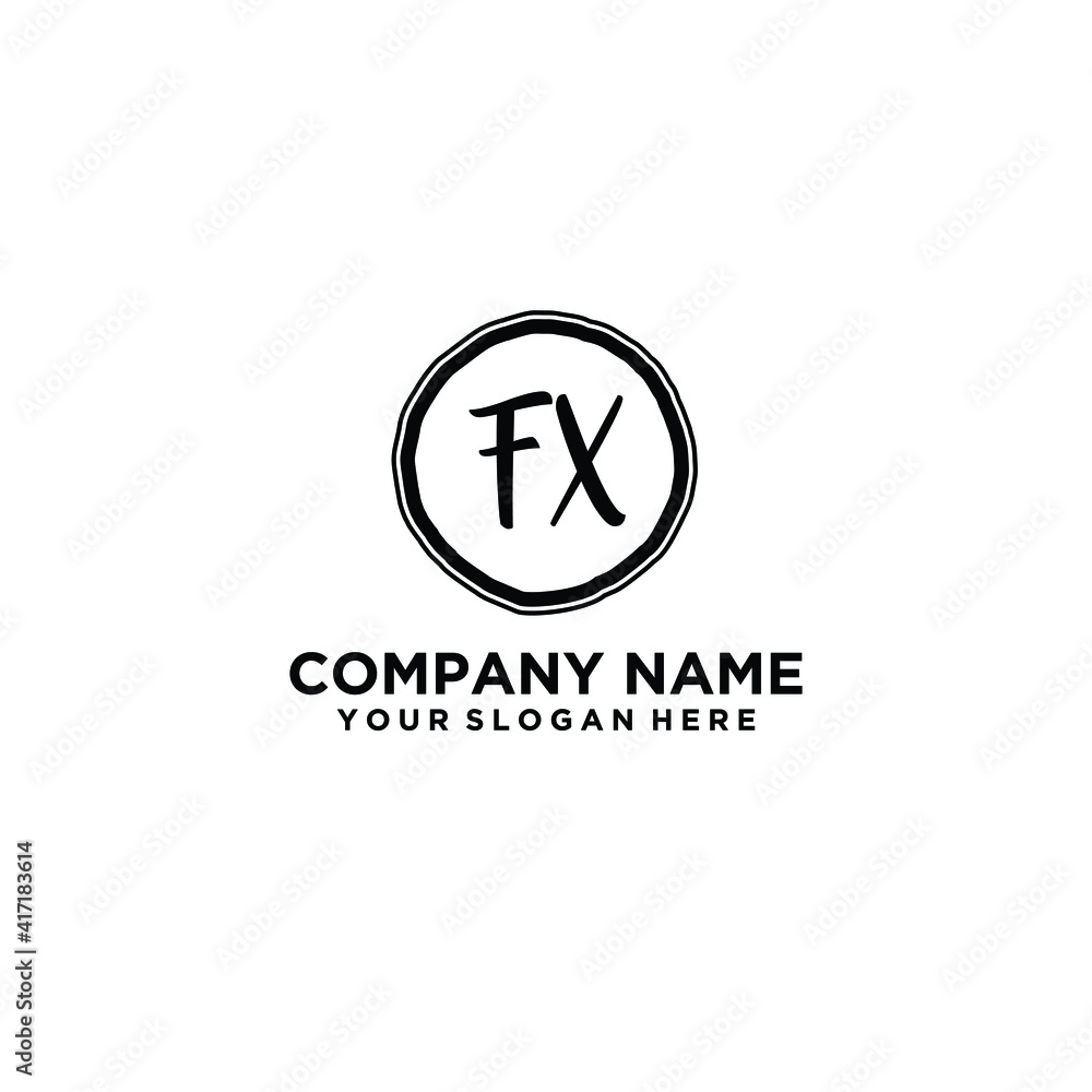 Letter FX Beautiful handwriting logo Letter FX Beautiful handwriting logo