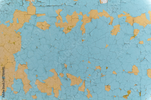 Yellow-blue background from old wall 