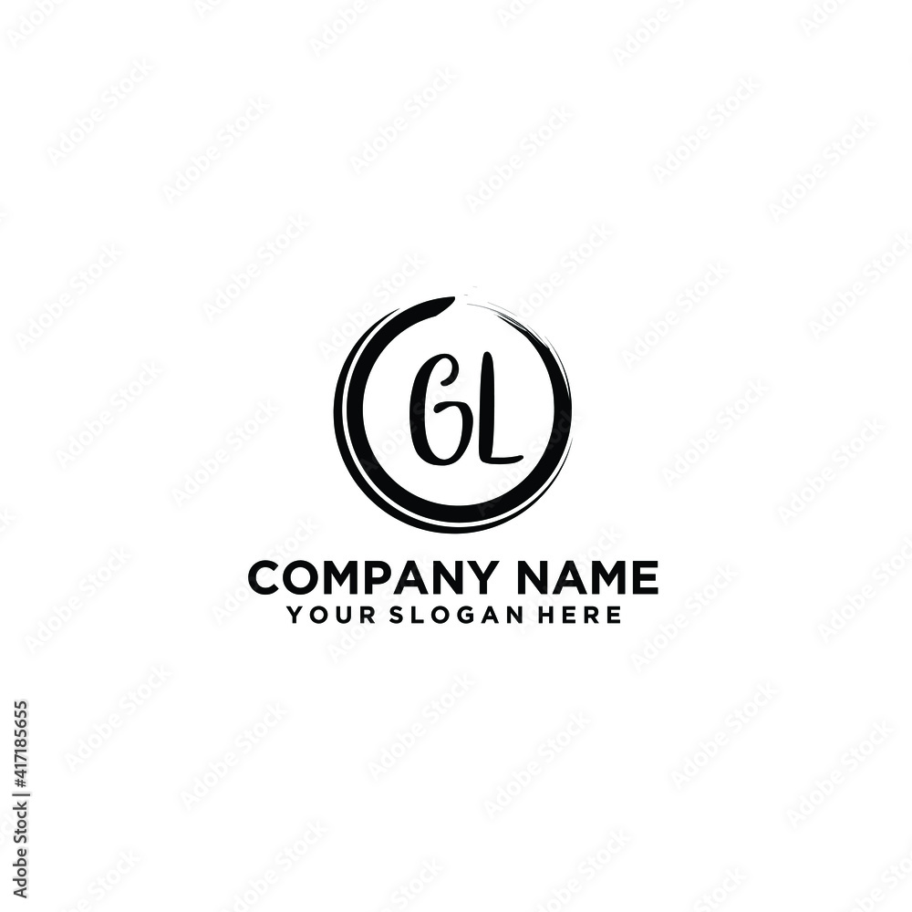 Letter GL Beautiful handwriting logo Letter GL Beautiful handwriting logo