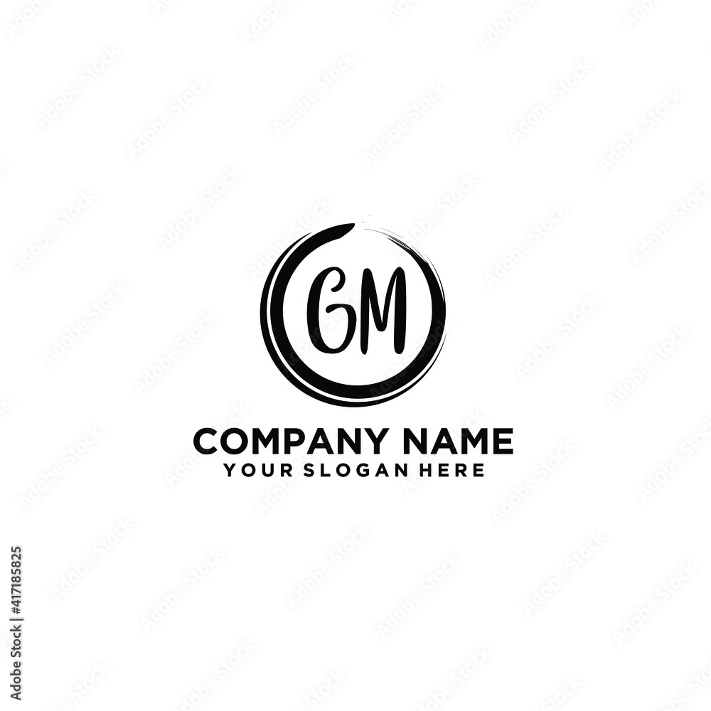Letter GM Beautiful handwriting logo Letter GM Beautiful handwriting logo
