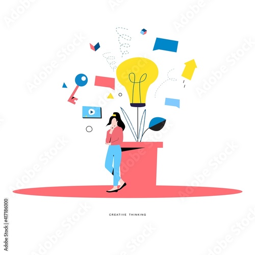 Business advisor, consulting, professional business help, problem solving, creative solutions, innovative business approach, brainstorming, unique ideas and skills flat vector illustration