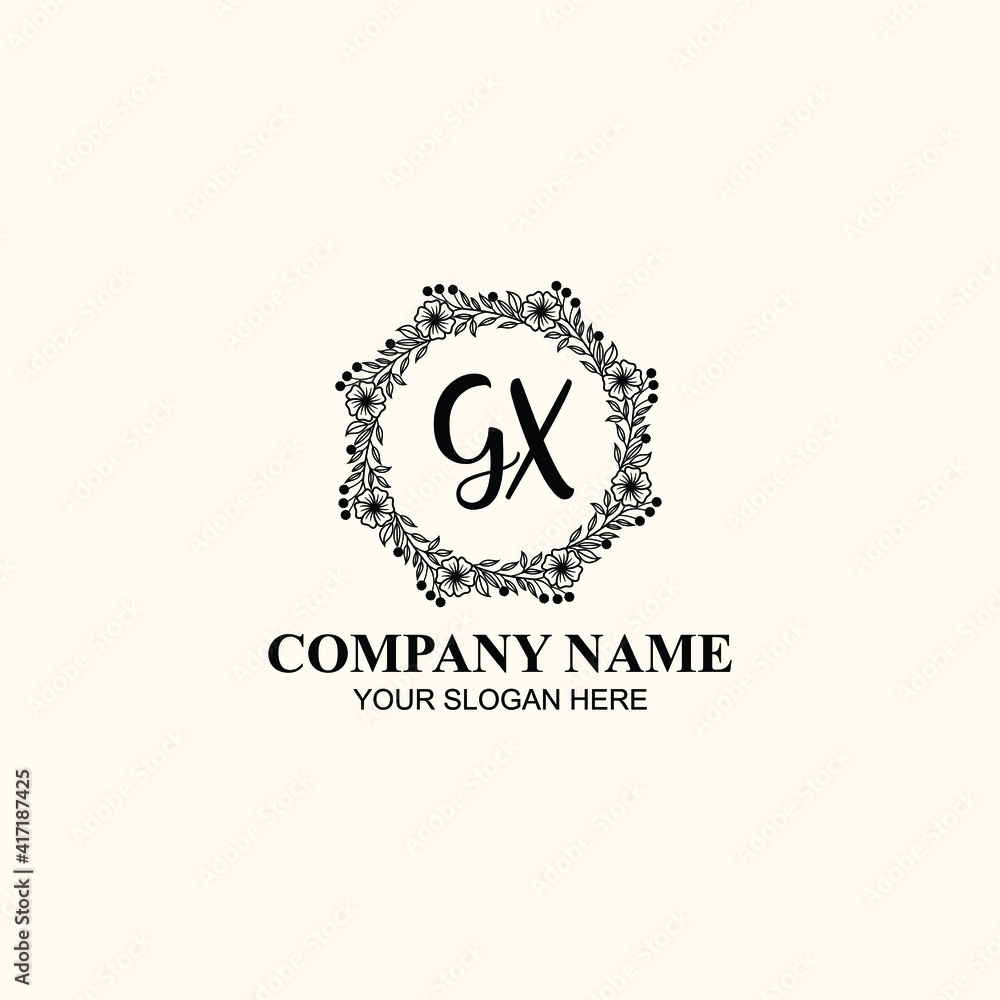Letter GX Beautiful handwriting logo Letter GX Beautiful handwriting logo